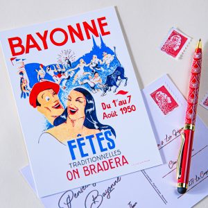 1950 carte postale des fêtes de bayonne
