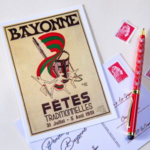 1951 carte postale des fêtes de bayonne