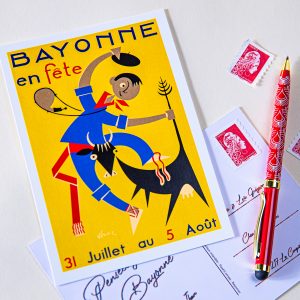 1954 carte postale des fêtes de bayonne