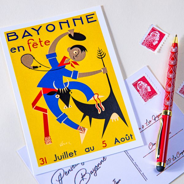 1954 carte postale des fêtes de bayonne