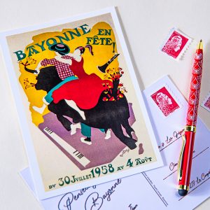 1958 carte postale des fêtes de bayonne