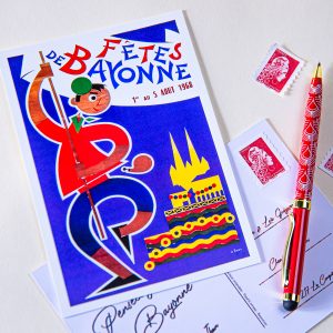 1968 carte postale des fêtes de Bayonne